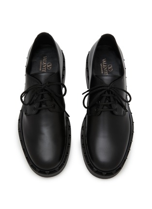 Detail View - Click To Enlarge - VALENTINO GARAVANI - Leather M-Way Rockstud Derby Shoes