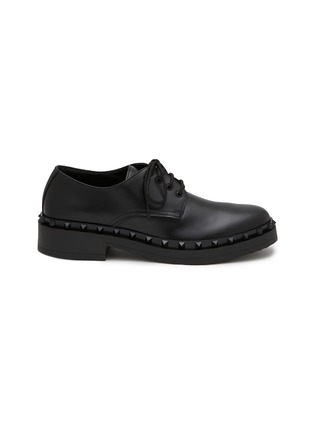 Main View - Click To Enlarge - VALENTINO GARAVANI - Leather M-Way Rockstud Derby Shoes