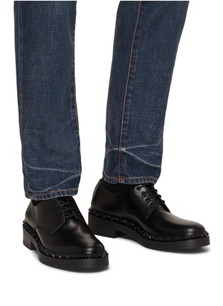 Figure View - Click To Enlarge - VALENTINO GARAVANI - Leather M-Way Rockstud Derby Shoes