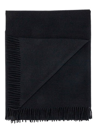 Main View - Click To Enlarge - FRETTE - Pure Cashmere Fringed Throw — Black