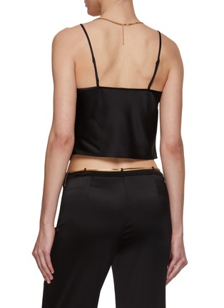 Back View - Click To Enlarge - ALEXANDER WANG - Cami Slip Top With Nameplate Chain