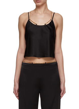 Main View - Click To Enlarge - ALEXANDER WANG - Cami Slip Top With Nameplate Chain