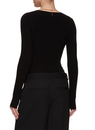 Back View - Click To Enlarge - ALEXANDER WANG - V-Neck Top With Logo Necklace