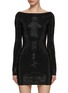 Main View - Click To Enlarge - ALEXANDER WANG - Boat Neck Hotfix Embellished Mini Dress