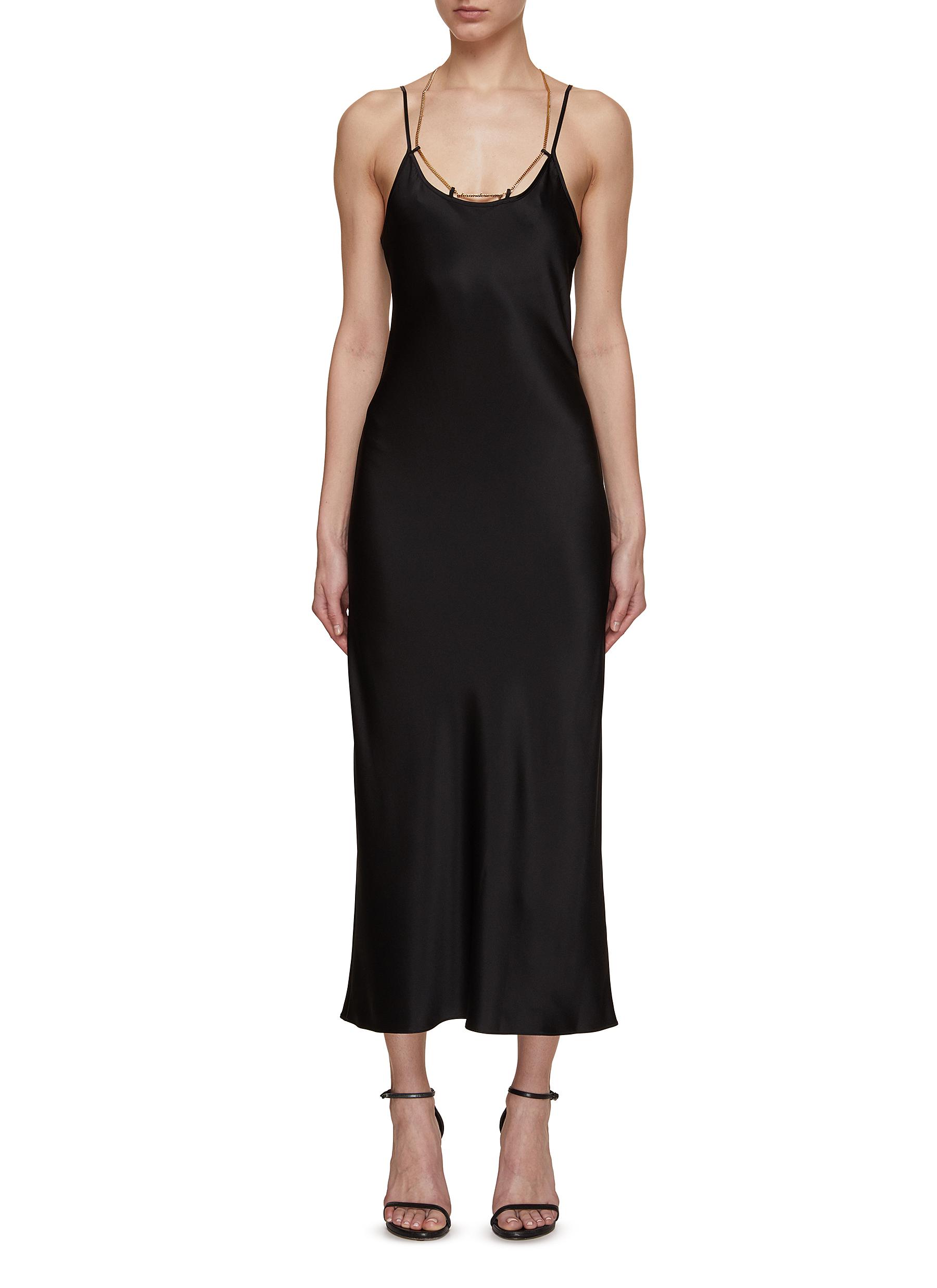Slip Gown With Nameplate Chain