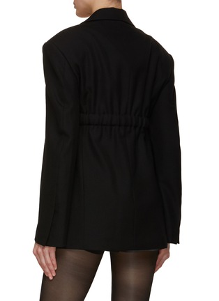 Back View - Click To Enlarge - ALEXANDER WANG - Integrated Leather Belt Blazer