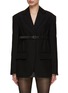 Main View - Click To Enlarge - ALEXANDER WANG - Integrated Leather Belt Blazer