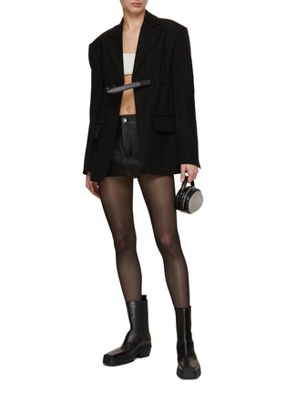 Figure View - Click To Enlarge - ALEXANDER WANG - Integrated Leather Belt Blazer