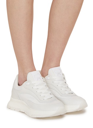 Figure View - Click To Enlarge - GIANVITO ROSSI - Leather Low Top Lace Up Sneakers