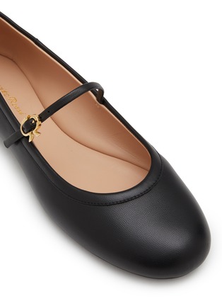 Detail View - Click To Enlarge - GIANVITO ROSSI - Leather Mary Jane Ballerina Flats