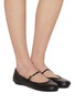 Figure View - Click To Enlarge - GIANVITO ROSSI - Leather Mary Jane Ballerina Flats