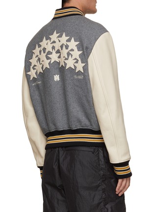 Back View - Click To Enlarge - AMIRI - Oversized Leather Star Patch Varsity Jacket