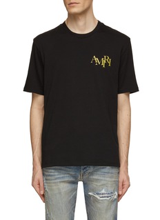 AMIRI | Crystal Embellished Champagne Logo T-Shirt | Men | Lane 
