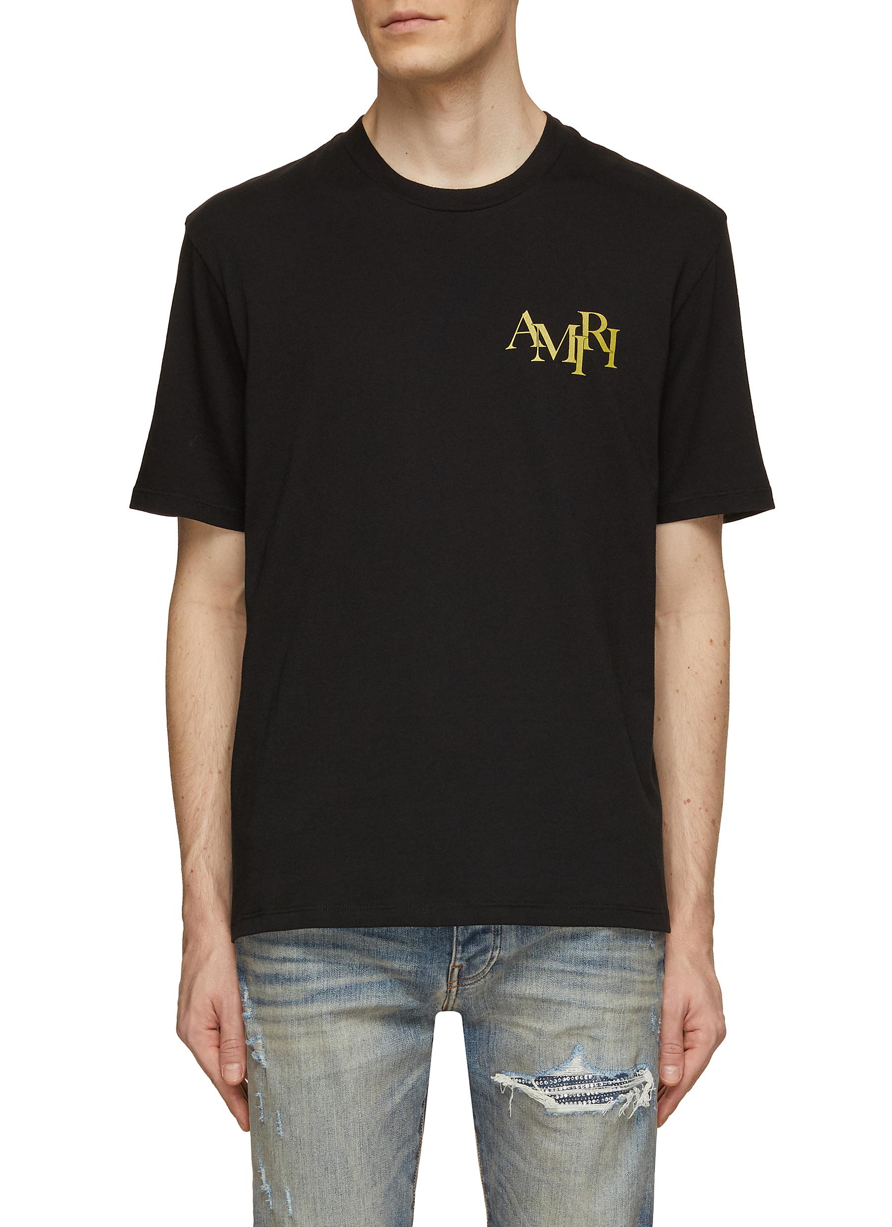 AMIRI, Crystal Embellished Champagne Logo T-Shirt, Men