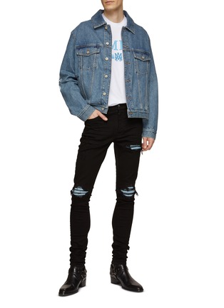 Figure View - Click To Enlarge - AMIRI - MX1 Suede Insert Skinny Jeans