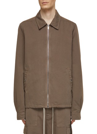 Main View - Click To Enlarge - RICK OWENS DRKSHDW - Barre Extended Sleeve Zip Jacket