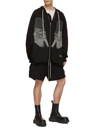 Figure View - Click To Enlarge - RICK OWENS DRKSHDW - Drop Crotch Drawstring Sweat Shorts