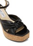 Detail View - Click To Enlarge - JIMMY CHOO - Heloise 95 Cork Wedge Leather Sandals