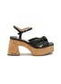 Main View - Click To Enlarge - JIMMY CHOO - Heloise 95 Cork Wedge Leather Sandals