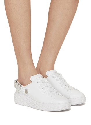 Figure View - Click To Enlarge - JIMMY CHOO - Leather Diamond Sneakers