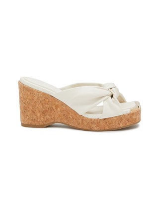 Main View - Click To Enlarge - JIMMY CHOO - Avenue 110 Cork Wedge Leather Sandal
