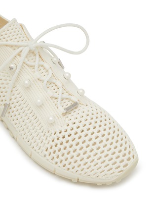 Detail View - Click To Enlarge - JIMMY CHOO - Crochet Knit Low-Top Sneakers