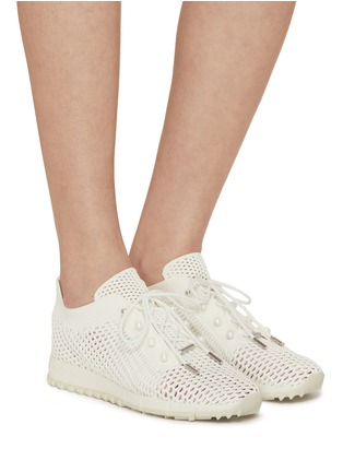Figure View - Click To Enlarge - JIMMY CHOO - Crochet Knit Low-Top Sneakers