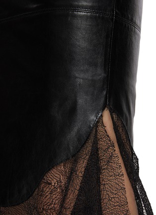  - HELMUT LANG - Leather Lace Midi Skirt