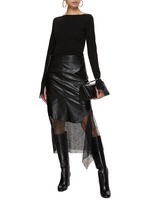 HELMUT LANG | Leather Lace Midi Skirt | Women | Lane Crawford