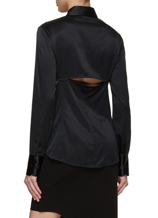 Back View - Click To Enlarge - HELMUT LANG - Back Cut Out Satin Shirt