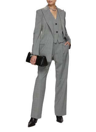 Figure View - Click To Enlarge - HELMUT LANG - Herringbone Pleat Suit Pants