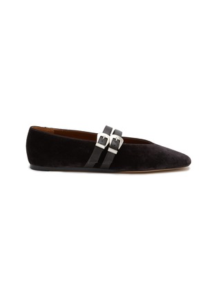 Main View - Click To Enlarge - LE MONDE BERYL - Double band Velevt Mary Jane Ballerina Flats