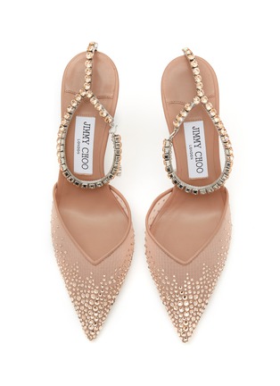 Detail View - Click To Enlarge - JIMMY CHOO - Saeda 100 Mesh Crystal Chain Pumps