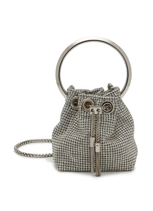 Small Locò Shoulder Bag With Crystals for Woman in Silver | Valentino US