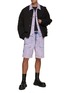 Figure View - Click To Enlarge - JUUN.J - Drawstring Double Dyed Denim Shorts