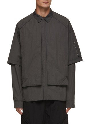 Main View - Click To Enlarge - JUUN.J - Detachable Sleeve Layered Shirt Jacket