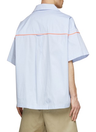 Back View - Click To Enlarge - KOLOR - Ski Logo Embroidered Cotton Shirt
