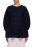 Main View - Click To Enlarge - CFCL - Puff Sleeve Flared Ribbed Top