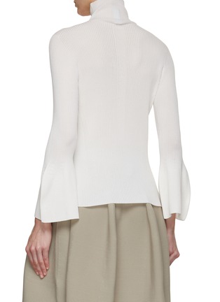 Back View - Click To Enlarge - CFCL - Ribbed Bell Sleeve High Neck Top