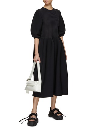 Figure View - Click To Enlarge - CFCL - Pottery Puff Sleeve Ribbed Dress