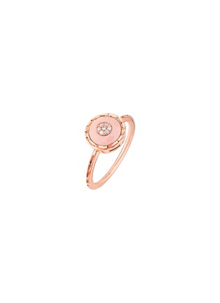 Main View - Click To Enlarge - KORLOFF - Saint-Petersbourg Rose Gold Diamond Pink Opal Ring — Size 50