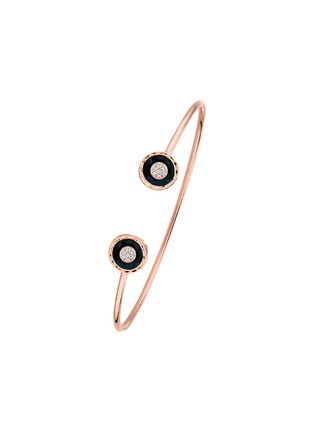 Main View - Click To Enlarge - KORLOFF - Saint-Petersbourg Rose Gold Diamond Black Onyx Bangle — Size 15