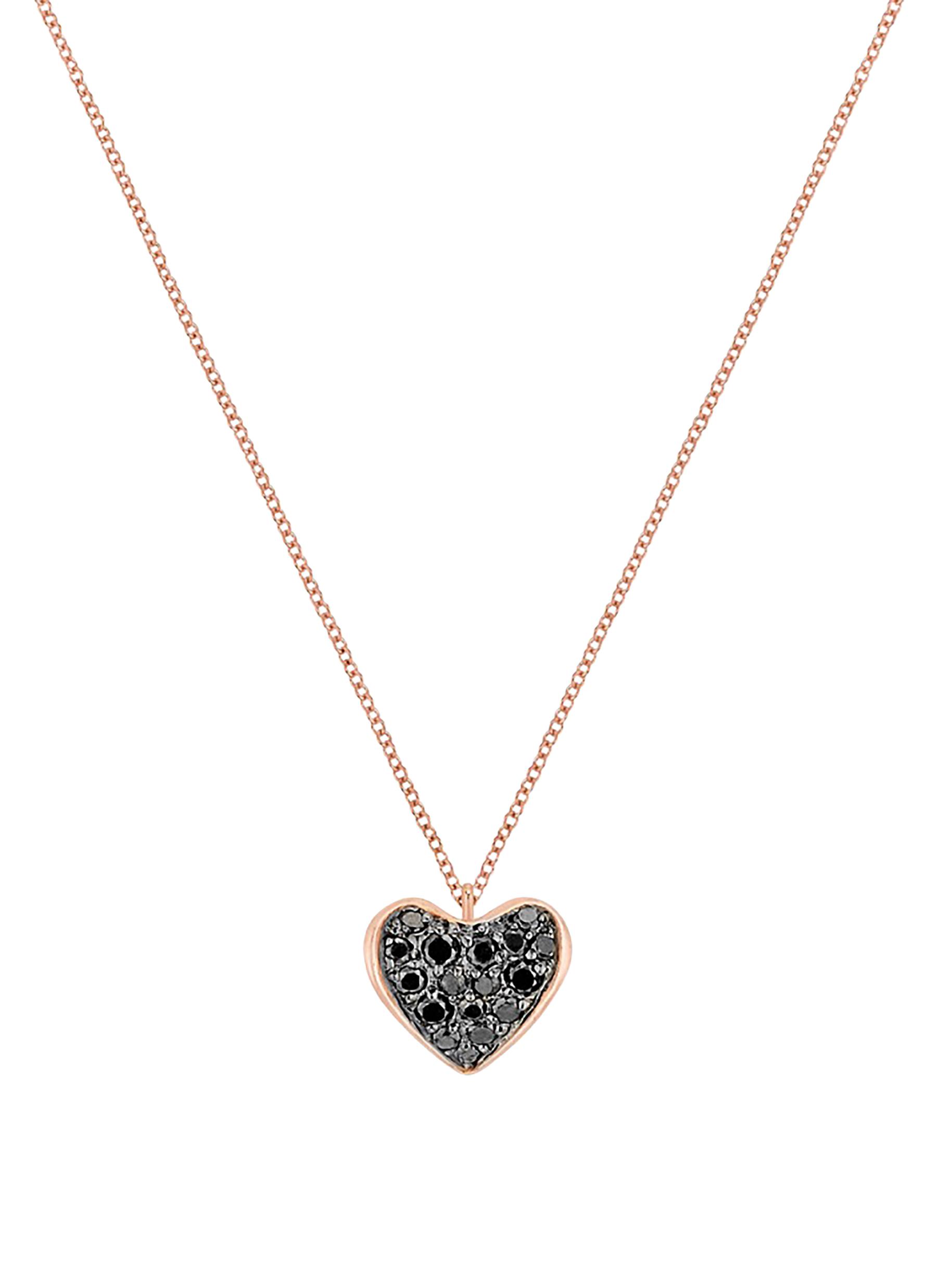 3/8 CT. Black Diamond Solitaire Love Knot Pendant in 10K Rose Gold | Zales