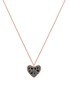 Main View - Click To Enlarge - KORLOFF - Korlove 18K Rose Gold Black Diamond Heart Pendant Necklace