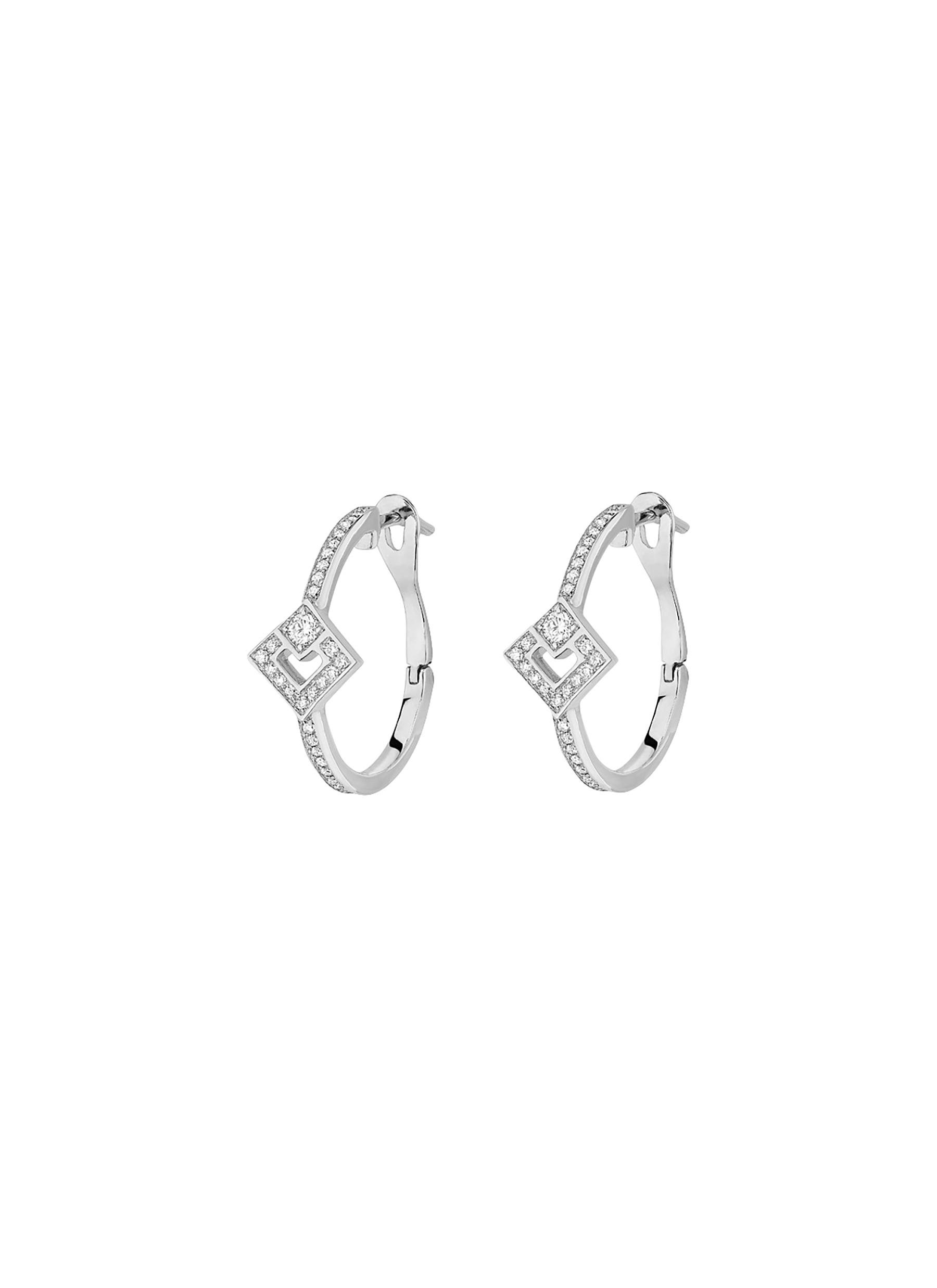 1.92ctw Hexagon Salt and Pepper Diamond Earrings 14K White Gold R3134 -  Aurora Designer