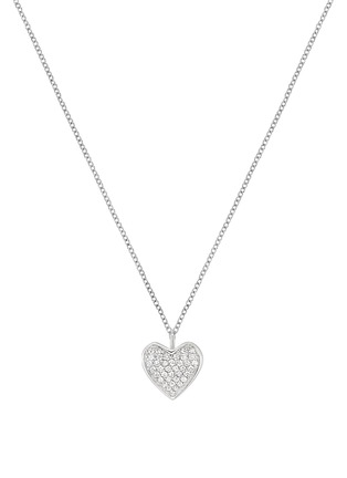 Main View - Click To Enlarge - KORLOFF - Korlove 18K White Gold Diamond Heart Pendant Necklace
