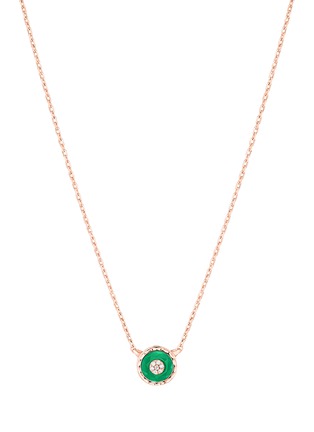 Main View - Click To Enlarge - KORLOFF - Saint-Petersbourg Rose Gold Diamond Green Agate Necklace