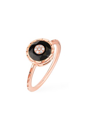 Main View - Click To Enlarge - KORLOFF - Saint-Petersbourg Rose Gold Diamond Black Onyx Ring — Size 52
