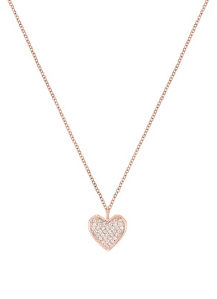 Main View - Click To Enlarge - KORLOFF - Korlove 18K Rose Gold Diamond Heart Pendant Necklace