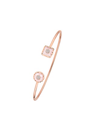 Main View - Click To Enlarge - KORLOFF - Saint-Petersbourg Rose Gold Diamond Pink Opal Bangle — Size 15